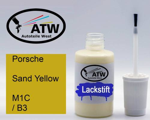 Porsche, Sand Yellow, M1C / B3: 20ml Lackstift, von ATW Autoteile West.